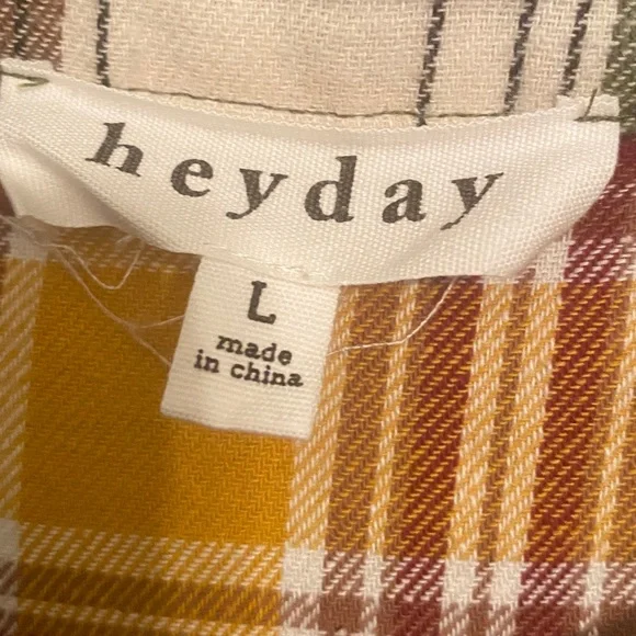 Heyday Yellow and Red Plaid Shirt - Picture 2 of 3
